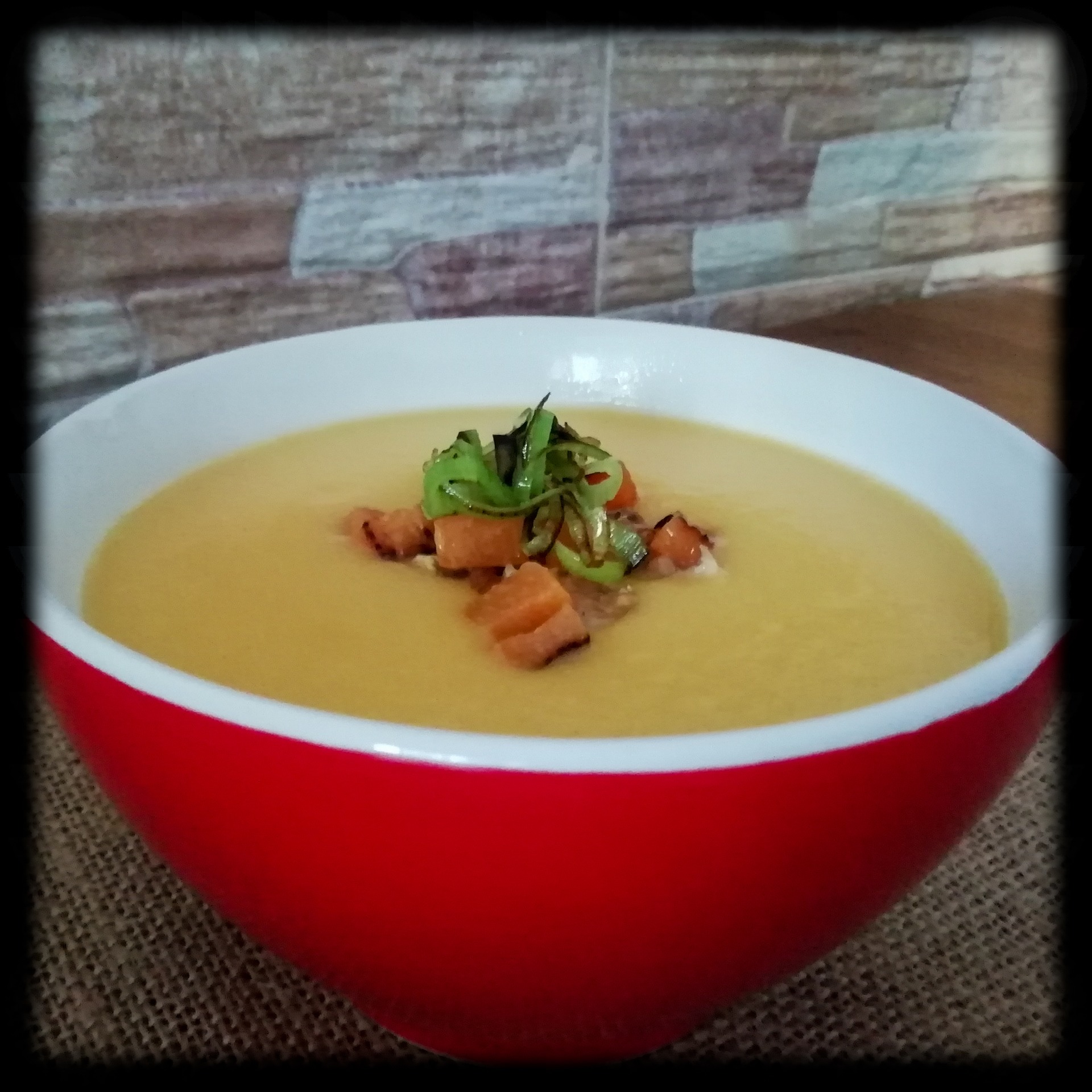 Crema de calabaza y mango